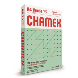 PAPEL SULFITE A4 75G 210 X 297 CHAMEX COLORS VERDE 500FLS
