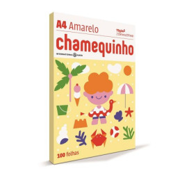 PAPEL SULFITE A4 75G 210 X297 CHAMEQUINHO AMARELO 100FLS