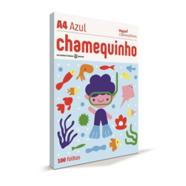 PAPEL SULFITE A4 75G 210 X297 CHAMEQUINHO AZUL 100FLS
