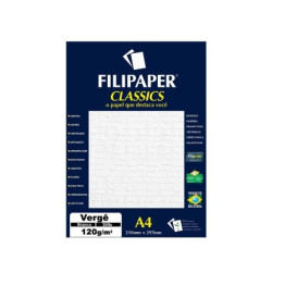 PAPEL VERGE A4 120g BRANCO 30FLS FILIPAPER 1869