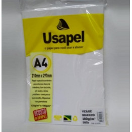 PAPEL VERGE A4 180g BRANCO 50FLS USAPEL 25027