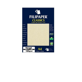 PAPEL VERGE A4 180g CREME 50FLS FILIPAPER 981