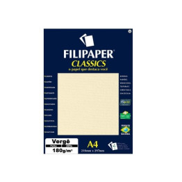PAPEL VERGE A4 180g PALHA 20FLS FILIPAPER 1872