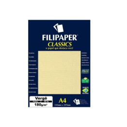 PAPEL VERGE A4 180g PALHA 50FLS FILIPAPER 983