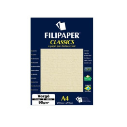 PAPEL VERGE A4 90g CREME 100FLS FILIPAPER 980
