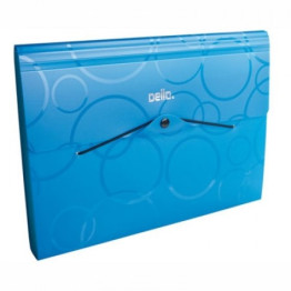 PASTA SANFONA A-4 12 DIVISOES AZUL SMILLE DELLO 6070.C