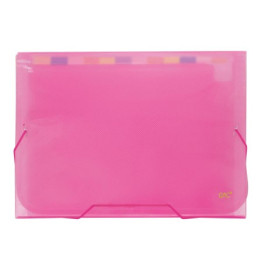 PASTA SANFONA A-4 12 DIVISOES ROSA DAC 6090PP-RS