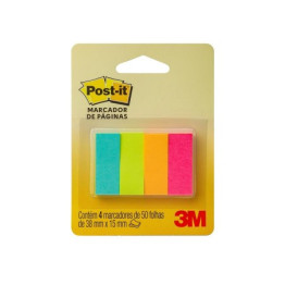 POST-IT FLAGS MARCA PAGINAS EM PAPEL COLORIDOS 15mm X 38mm c/200FLS 3M