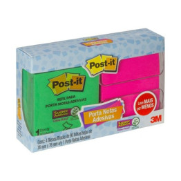POST-IT POP-UP 76X76MM SUPORTE BRANCO C/1 BL ROSA + 3 BLOCOS LIMAO 3M