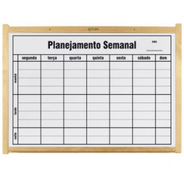 QUADRO BRANCO PLANEJAMENTO SEMANAL 60 x 90CM MADEIRA SOUZA 6331