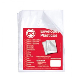 SACO PLASTICO 1/2 OFICIO FINO C/2 FUROS 6 MICRAS C/50 REF 5192 DAC